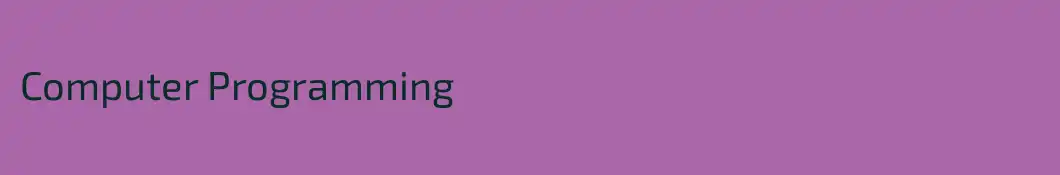 Computer Programming